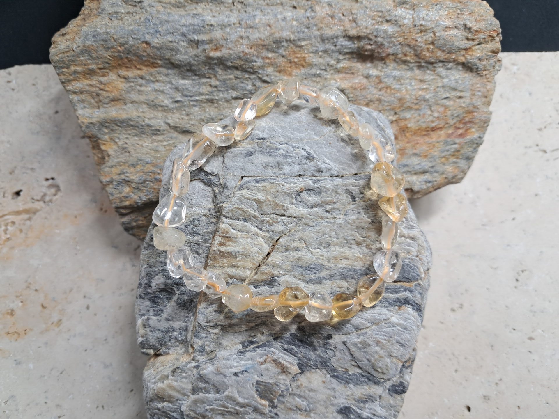 Bracelet citrine pierres roulées
