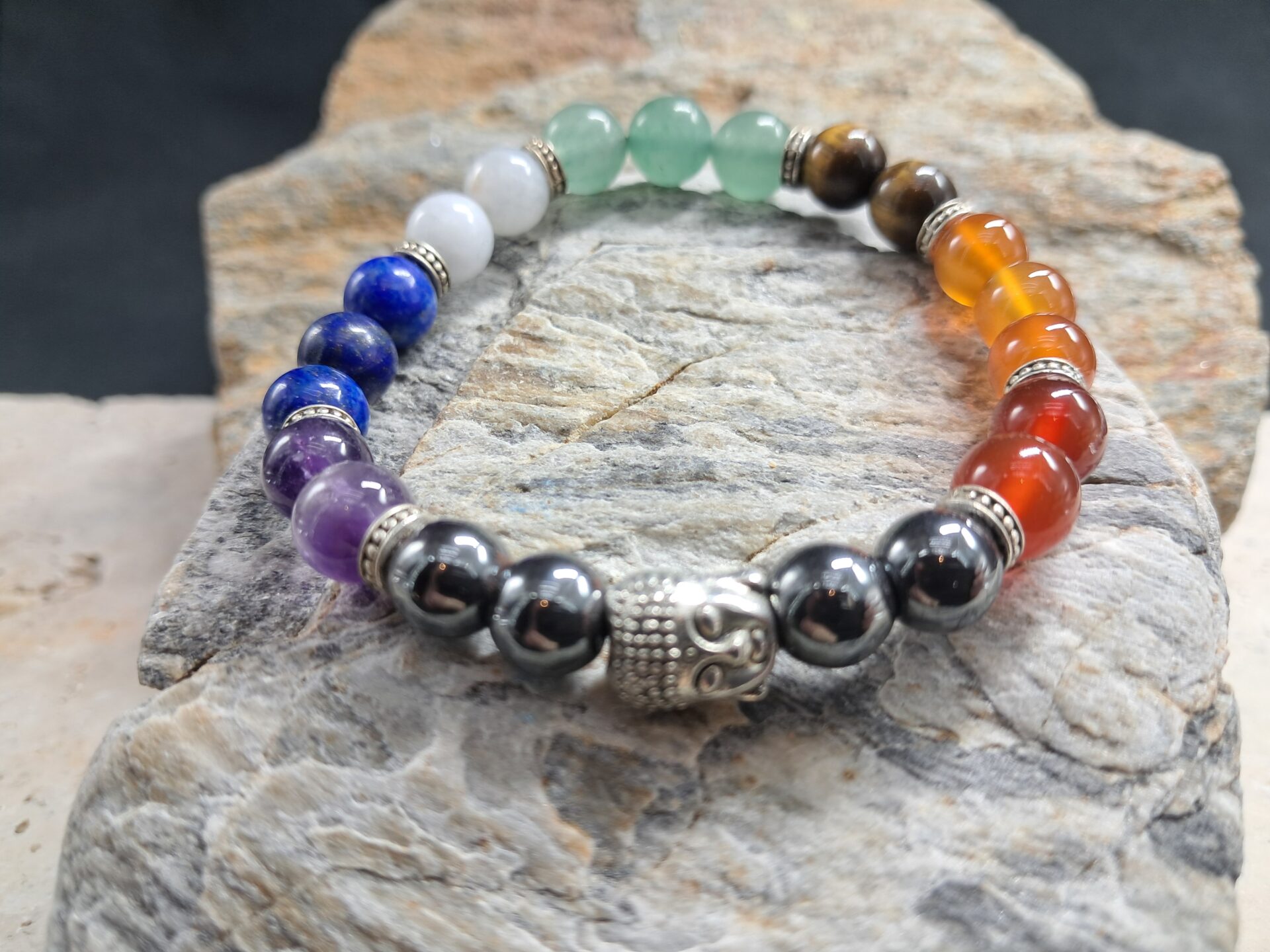 Bracelet 7 chakras perles 8mm