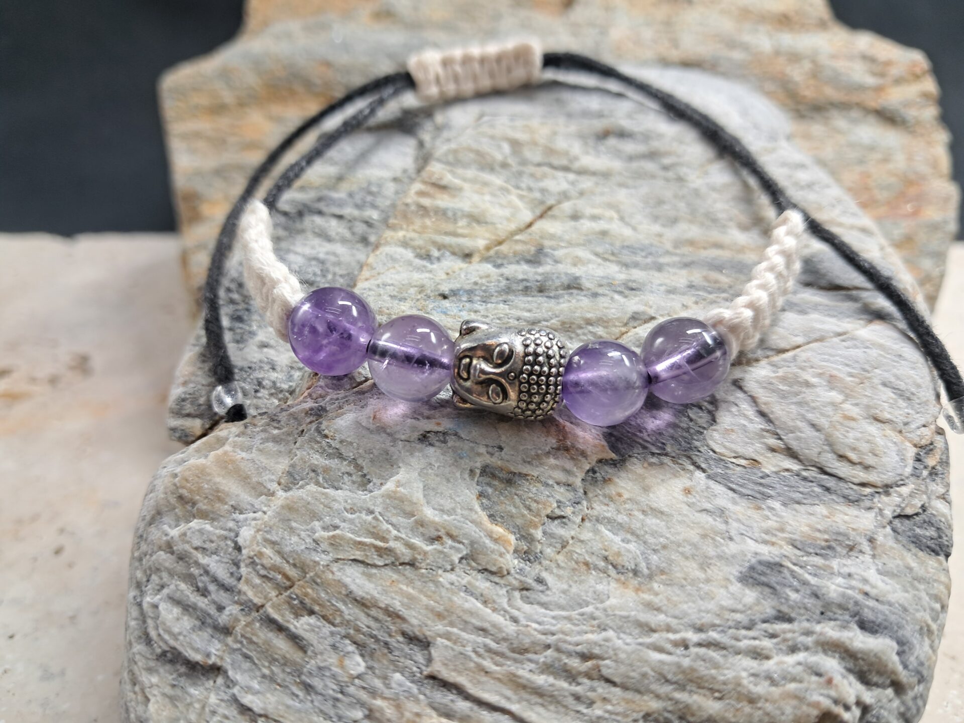 Bracelet améthyste perles 8 mm