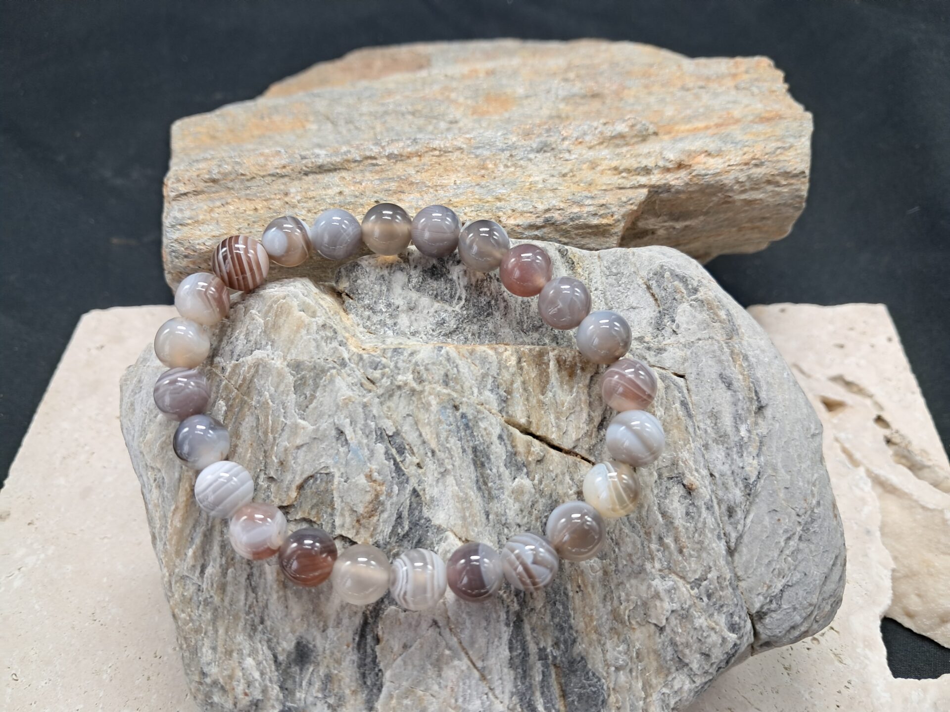 Bracelet agate du Botswana 8mm