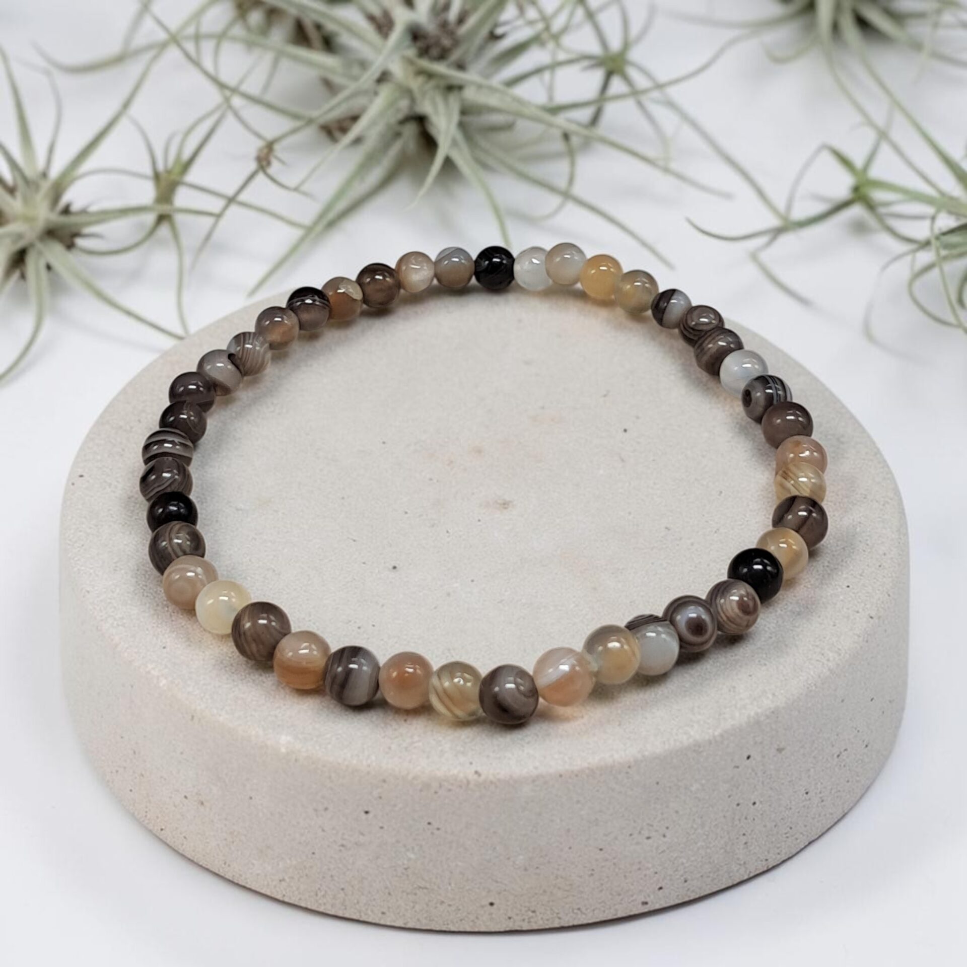 Bracelet Agate du Botswana 4mm