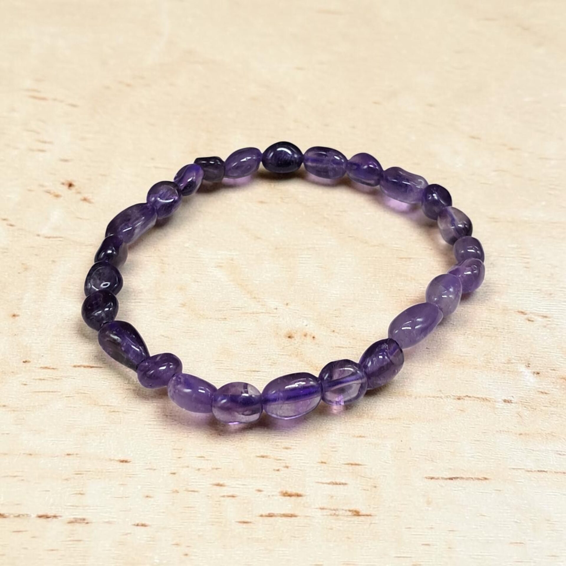Bracelet pierres roulées améthyste