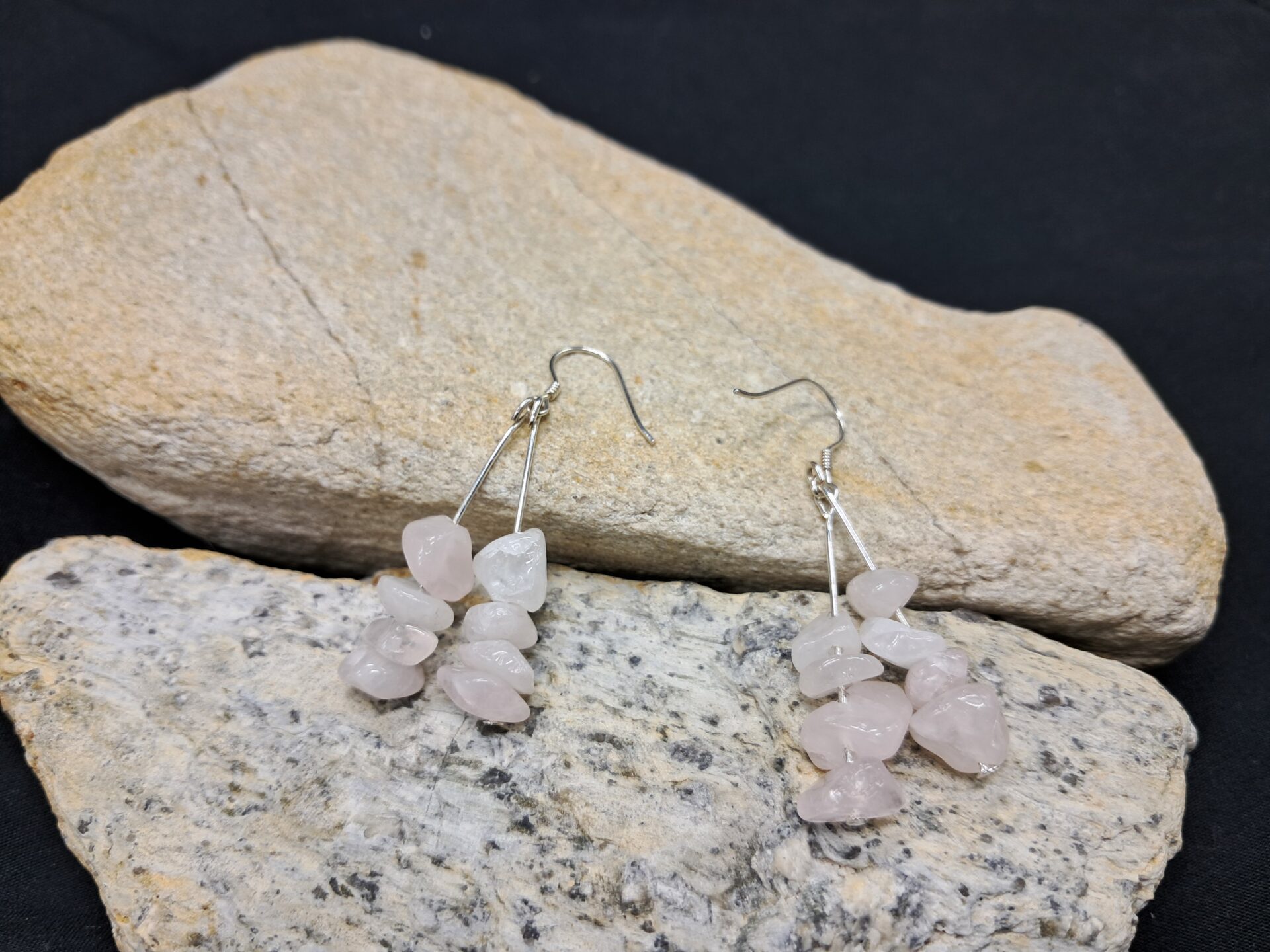 Boucles d'oreilles quartz rose